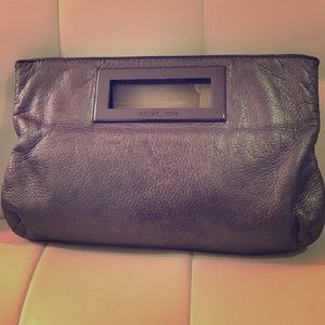 Michael Kors Silver Clutch Bag w/ handle